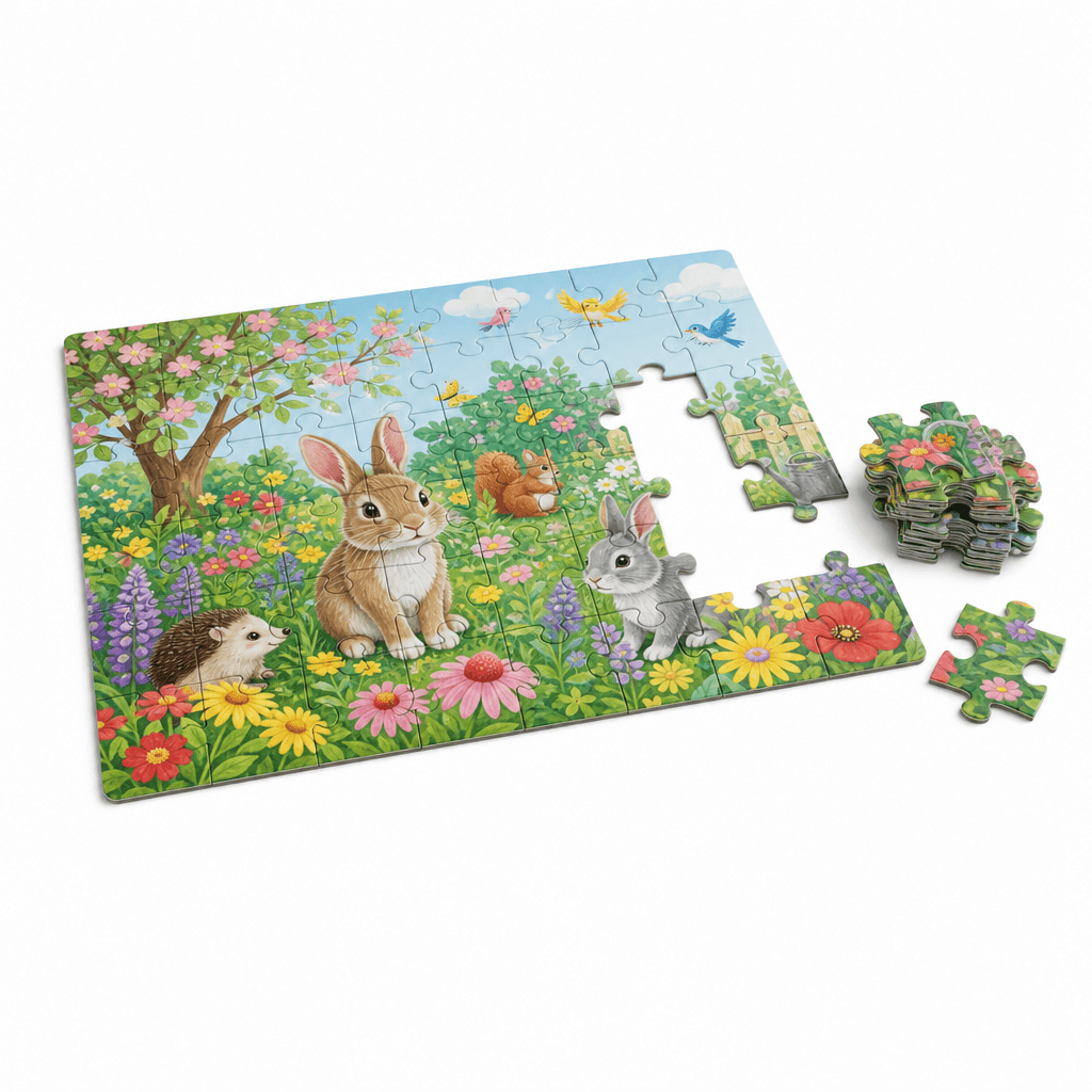 Garden Friends Floor Puzzle, 48 Pieces on a white background