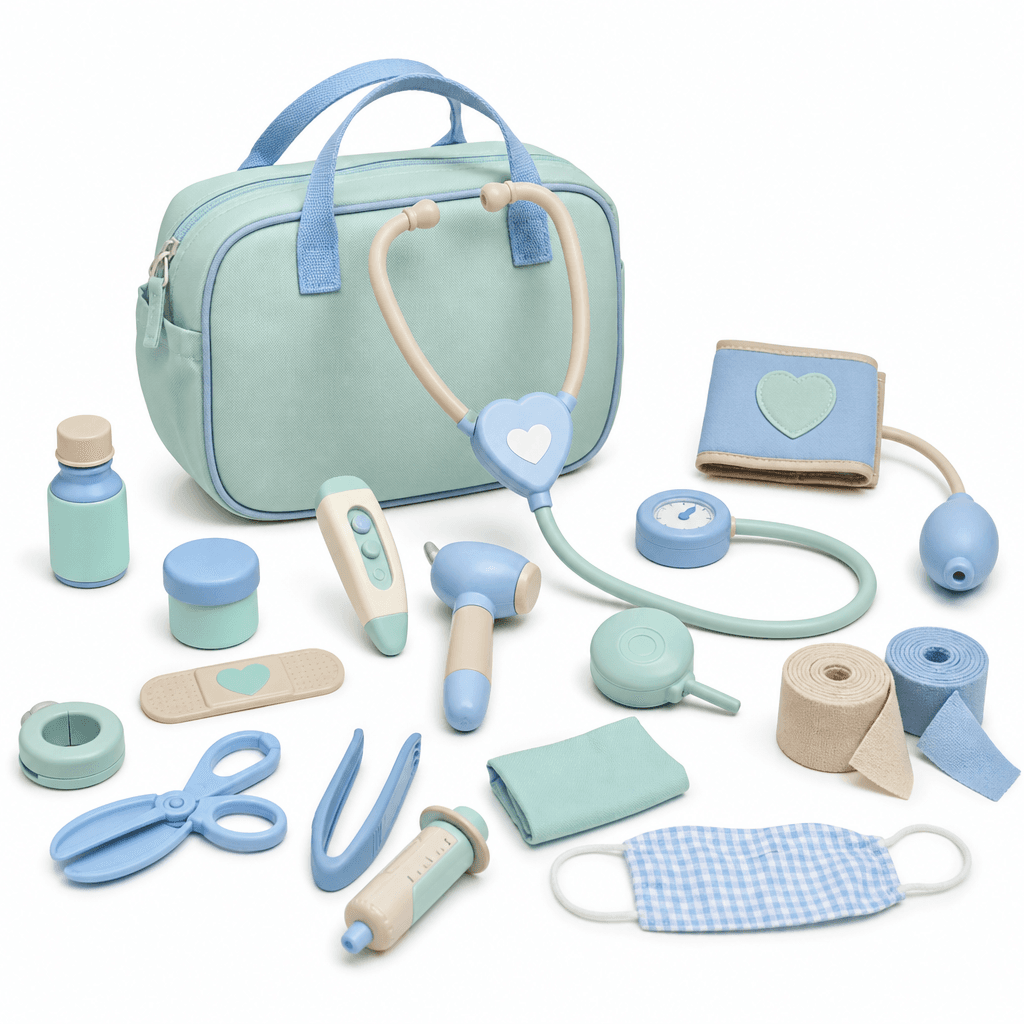 Caring Friends Doctor Play Kit, 16 Pieces on a white background